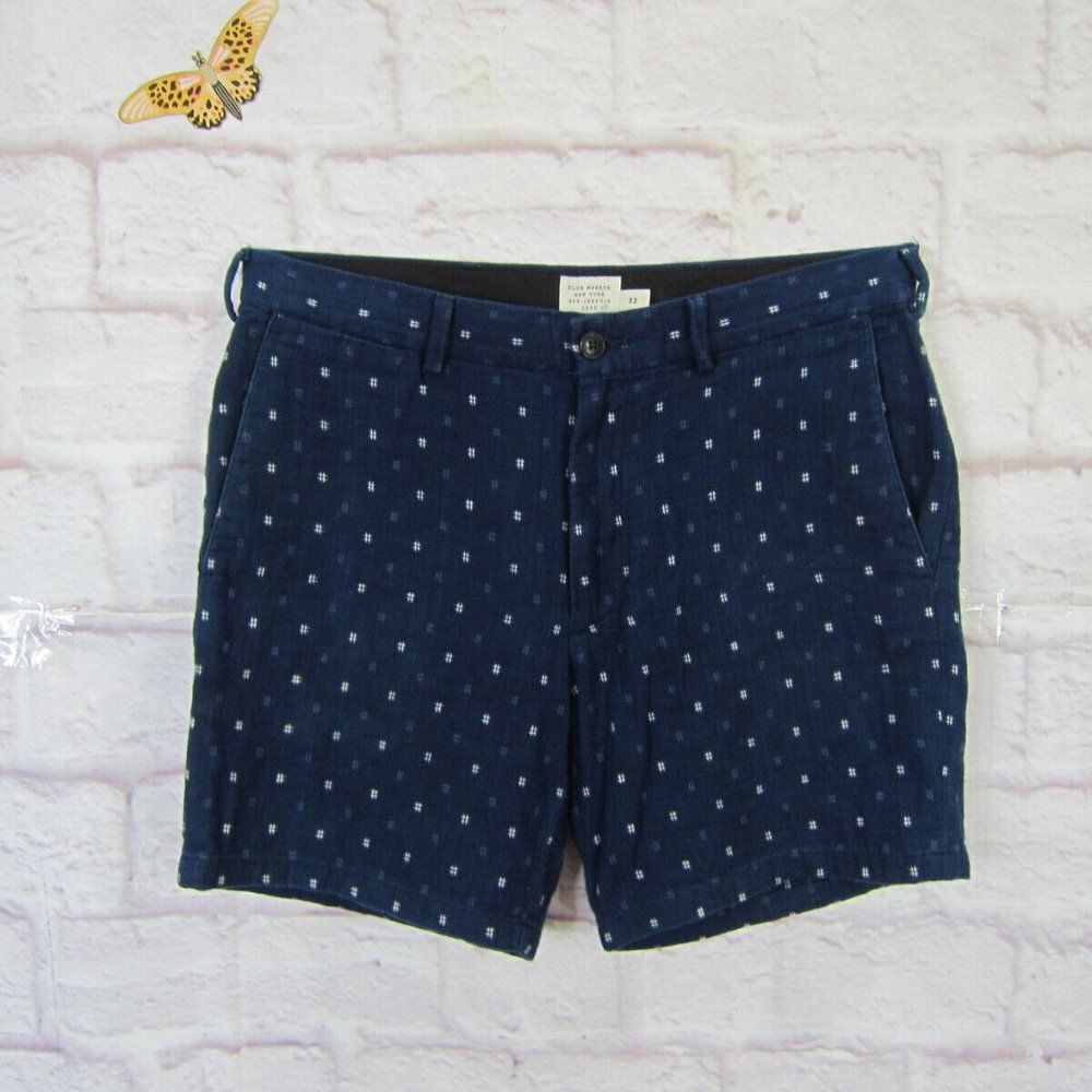 Club Monaco Men's size 32 Navy Blue Shorts 100% Cotton 7” Inseam